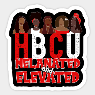 Red and White HBCU Melanated Educated Sticker